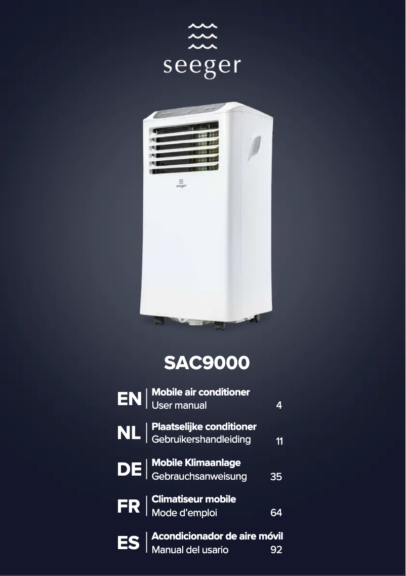 Imagen de la primera página del manual del dispositivo SAC9000