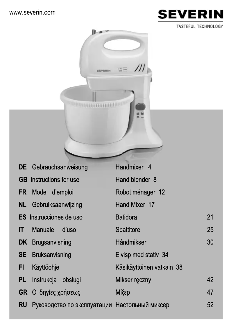 Página 1 del manual Manual de usuario Severin HM 3810