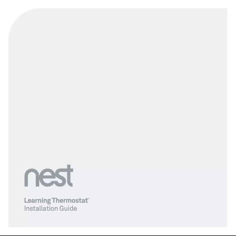 Imagen de la primera página del manual del dispositivo Nest