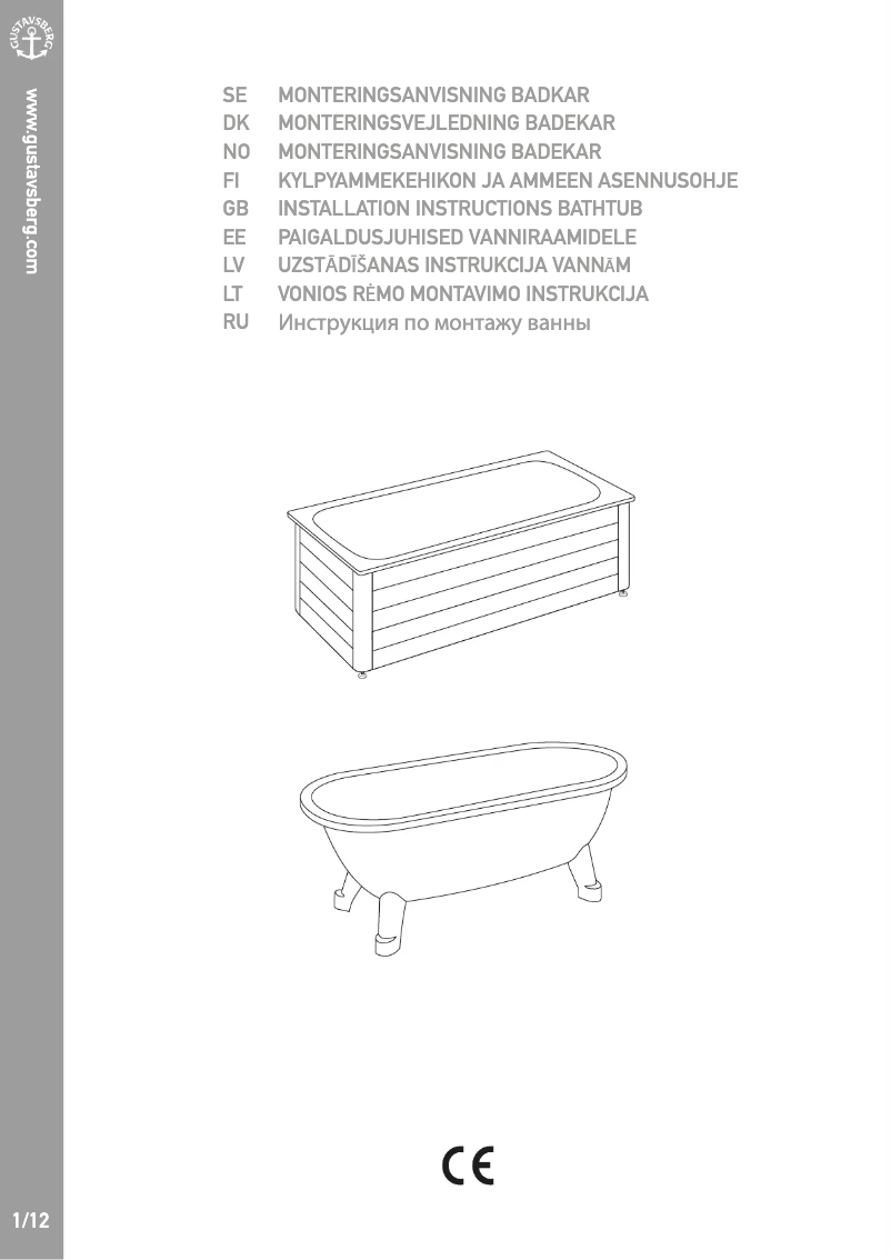 Página 1 del manual Instrucciones / montaje Gustavsberg Standard