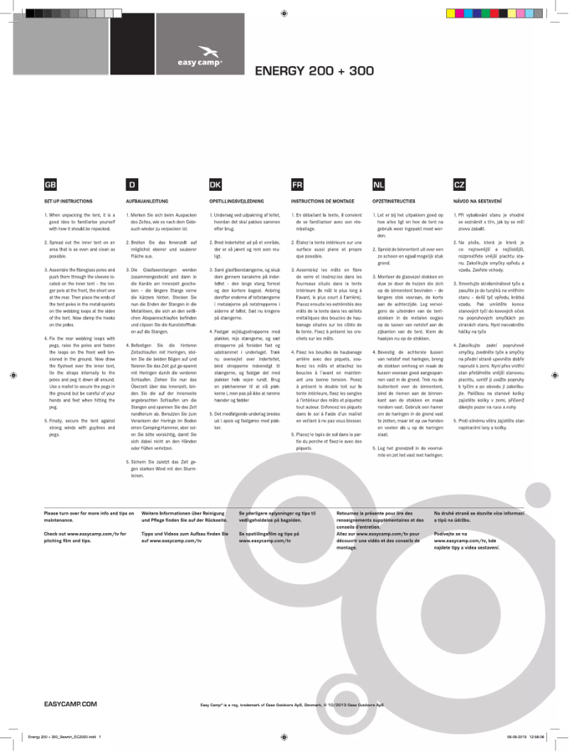 Imagen de la primera página del manual del dispositivo Energy 200