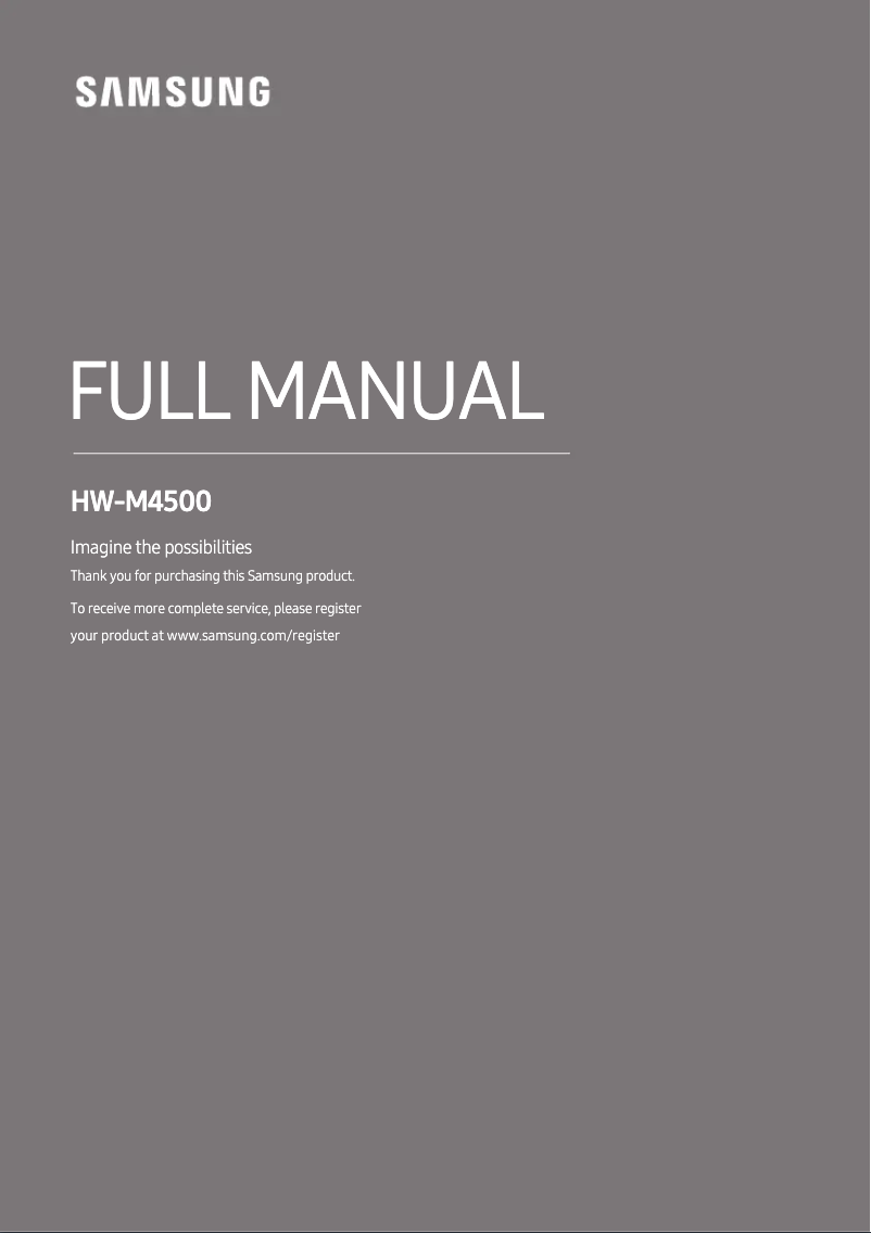Imagen de la primera página del manual del dispositivo HW-M4500/ZA