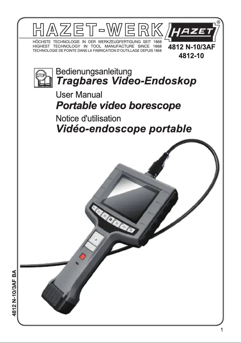 Página nº 1 - Manual de usuario Hazet 4812N-10/3AF