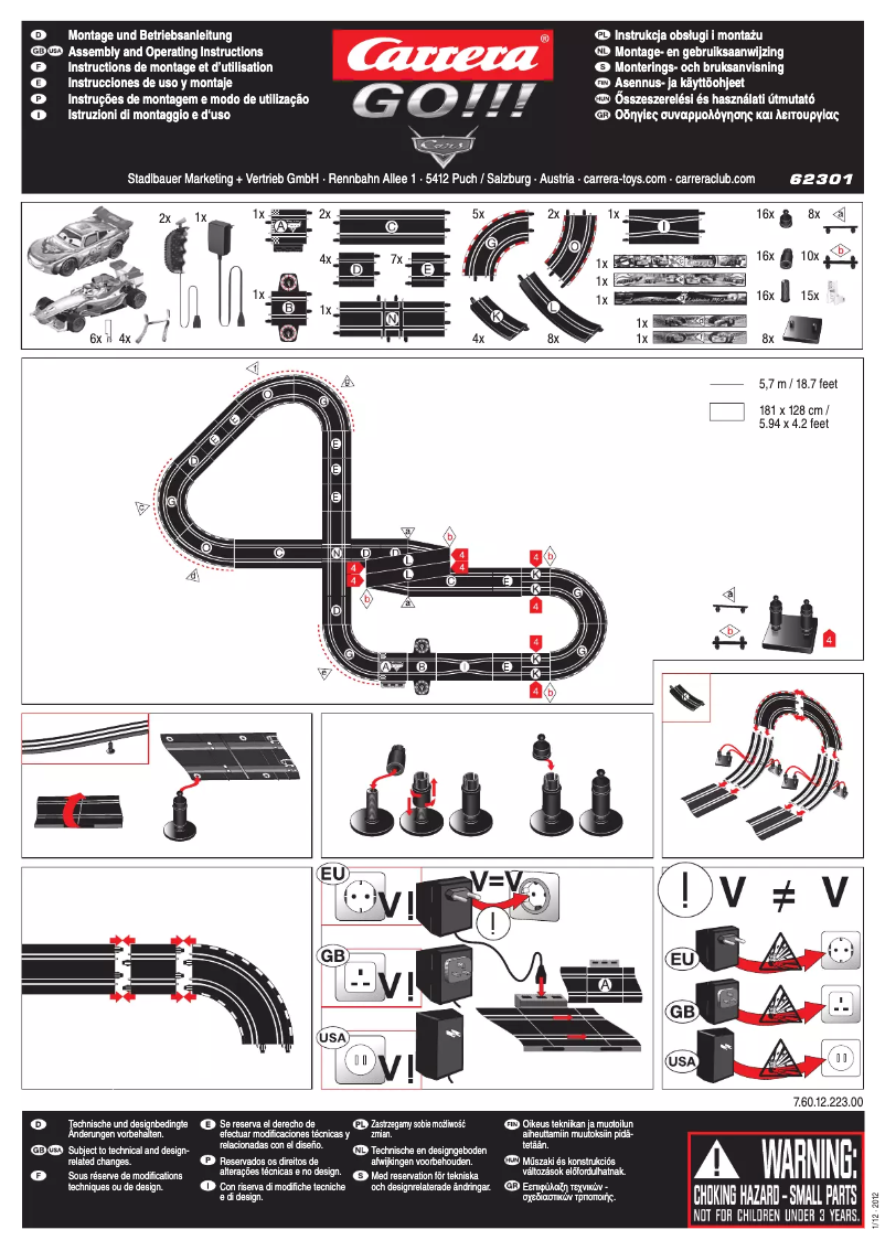 Imagen de la primera página del manual del dispositivo Disney/Pixar Cars Silver Racers
