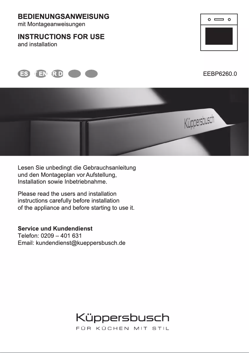 Imagen de la primera página del manual del dispositivo EEBP 6260.0