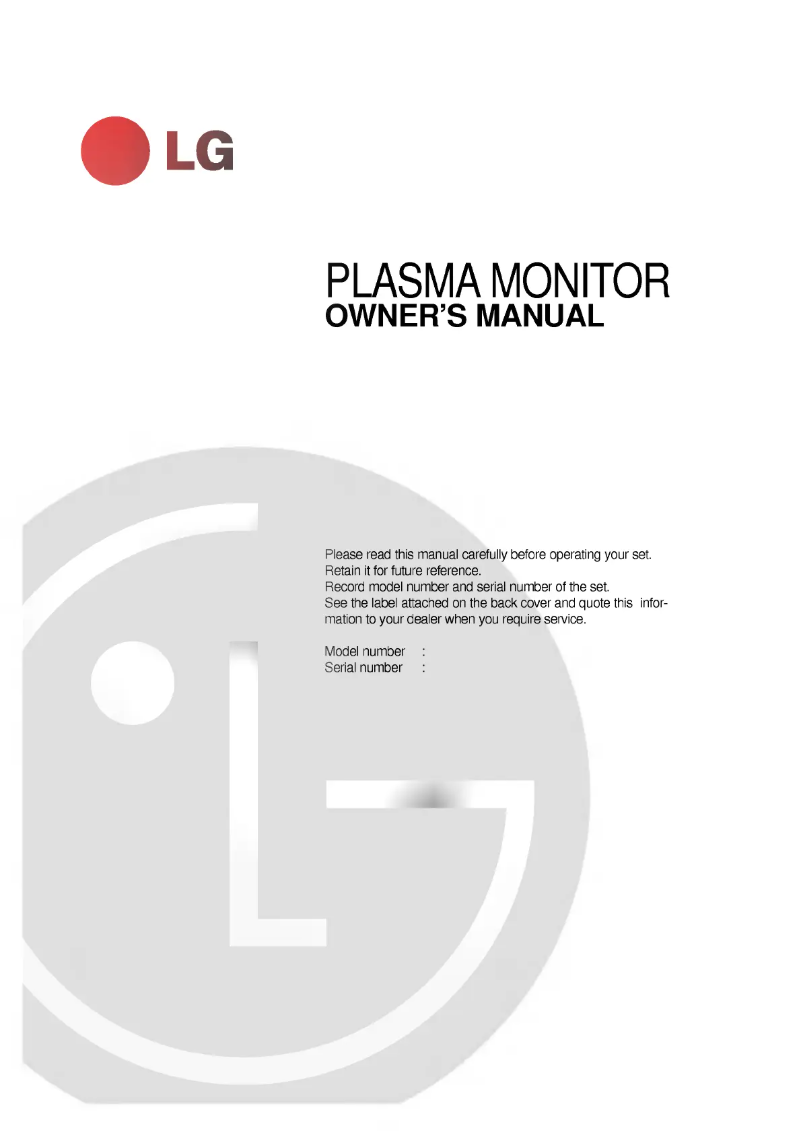 Página nº 1 - Manual de usuario LG MT-42PZ47V