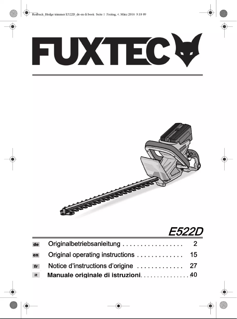 Página 1 del manual Manual de usuario Fuxtec E522D