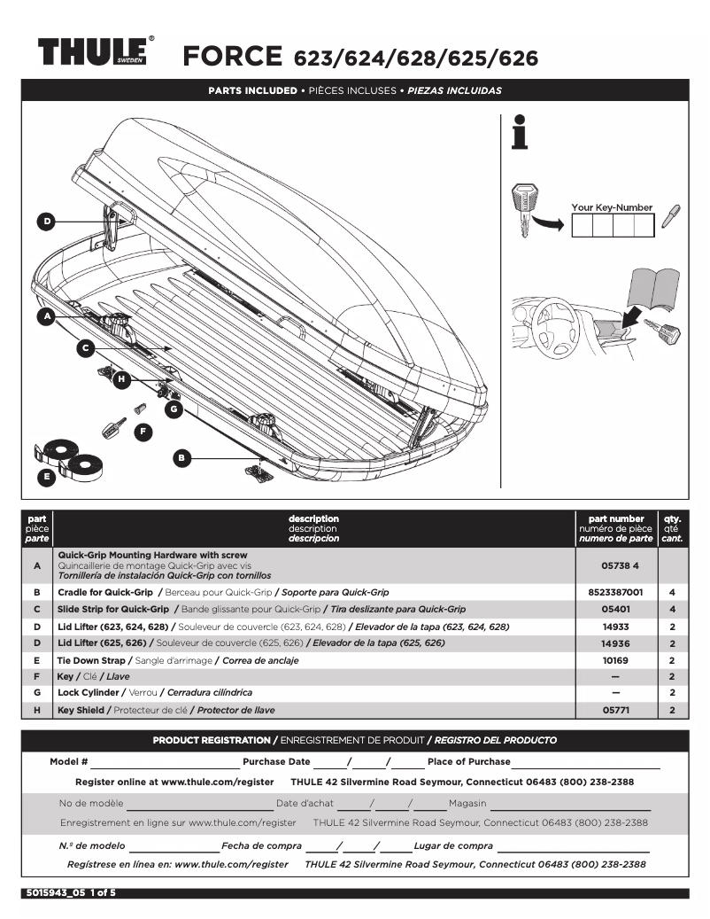 Página nº 1 - Manual de usuario Thule Force L