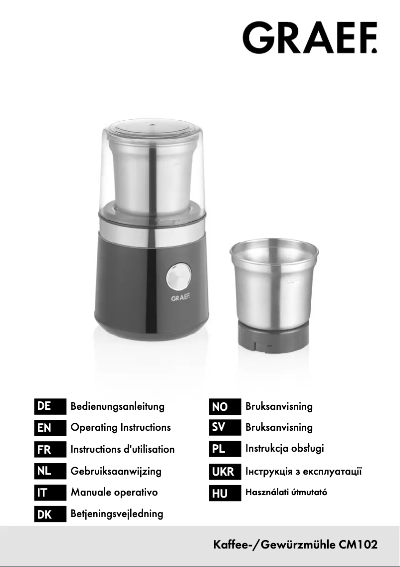 Página 1 del manual Manual de usuario Graef CM 102