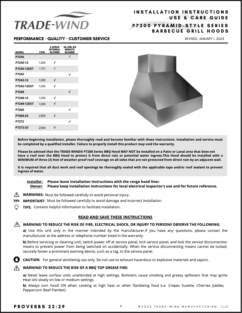 Página 1 del manual Manual de usuario Trade-Wind P7242-12