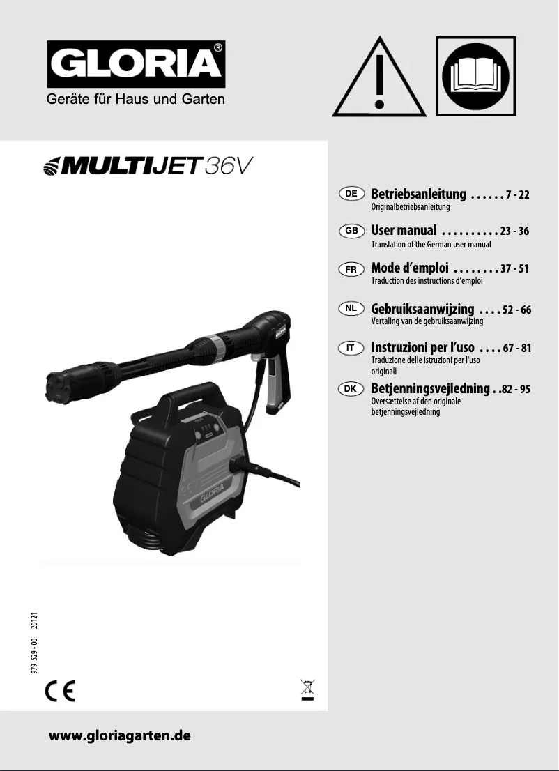 Página 1 del manual Manual de usuario GLORIA MultiJet 36V