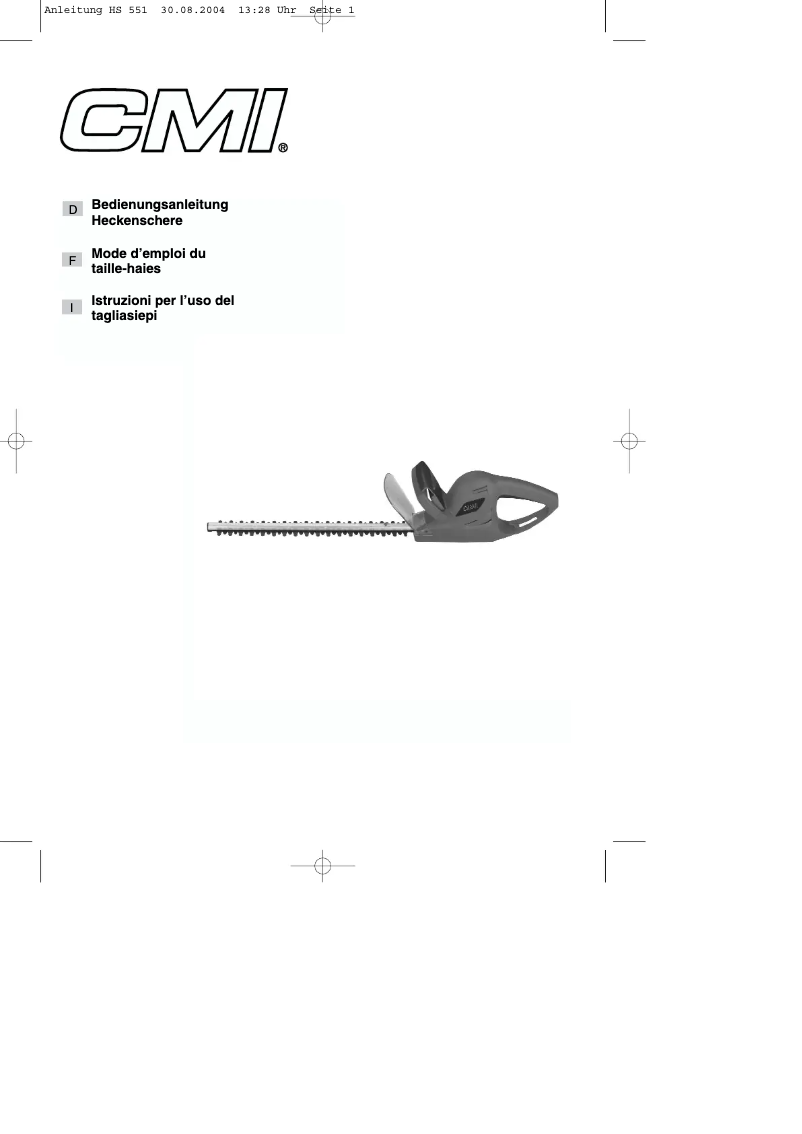 Página 1 del manual Manual de usuario CMI HS 550/1