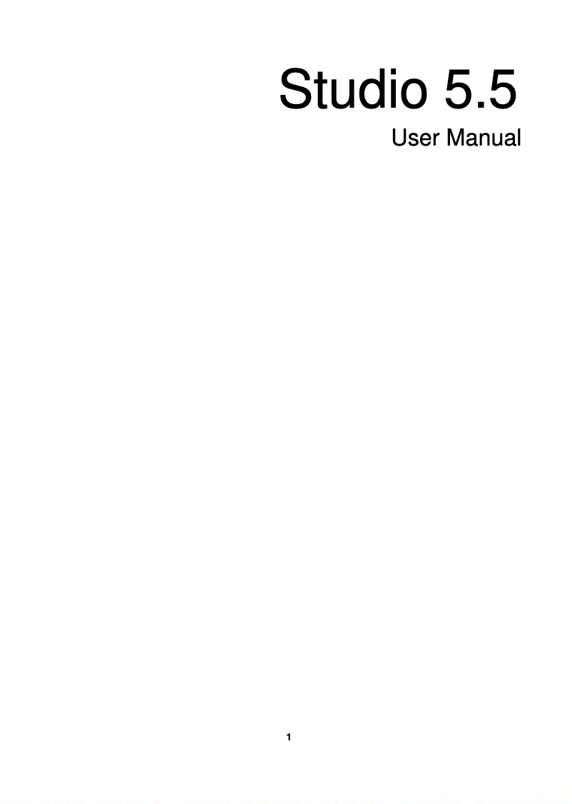 Imagen de la primera página del manual del dispositivo Studio 5.5