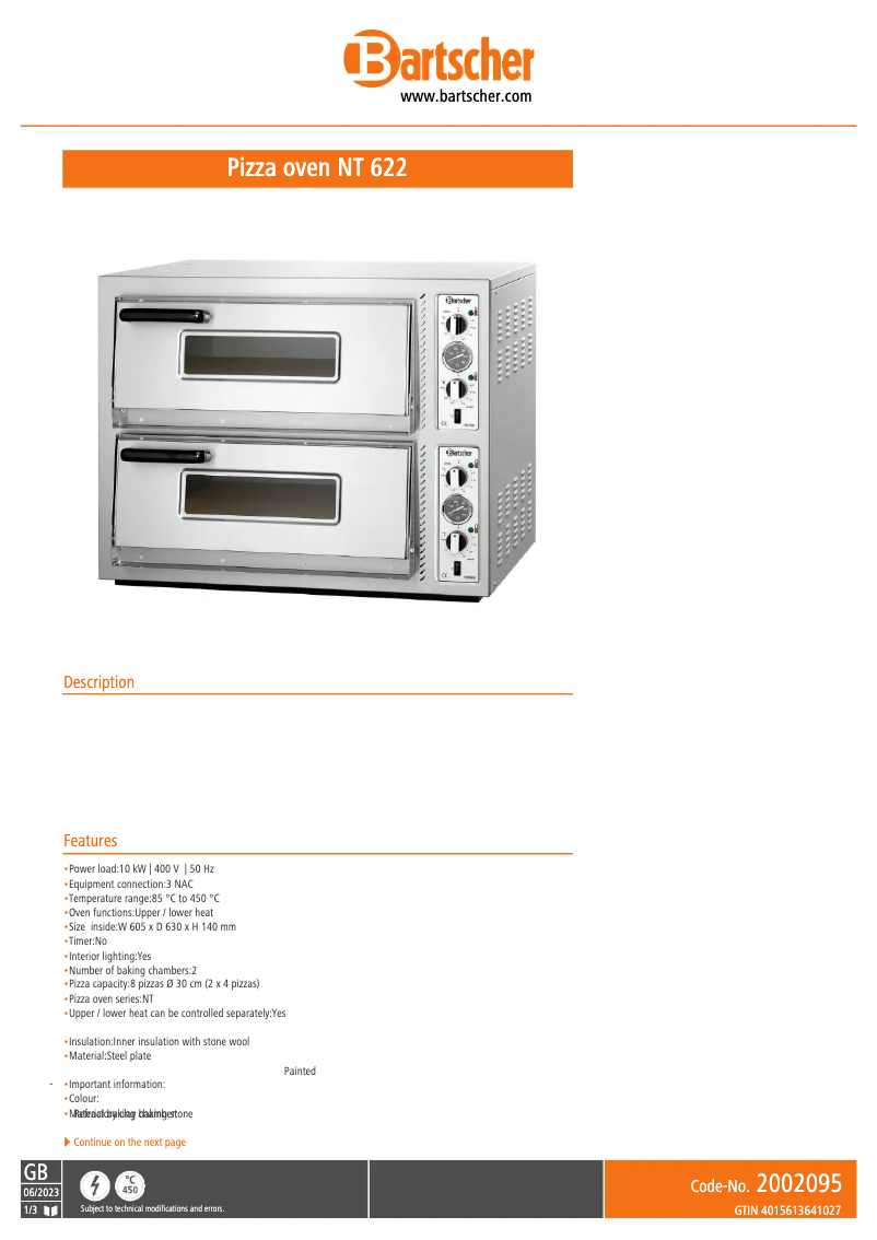 Imagen de la primera página del manual del dispositivo NT 622