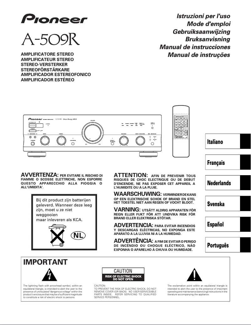Imagen de la primera página del manual del dispositivo A-509R