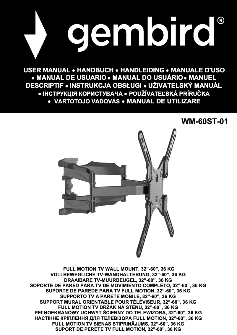 Imagen de la primera página del manual del dispositivo WM-60ST-01