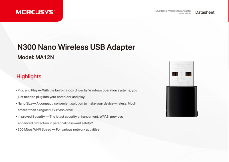 Imagen de la primera página del manual del dispositivo MA12N