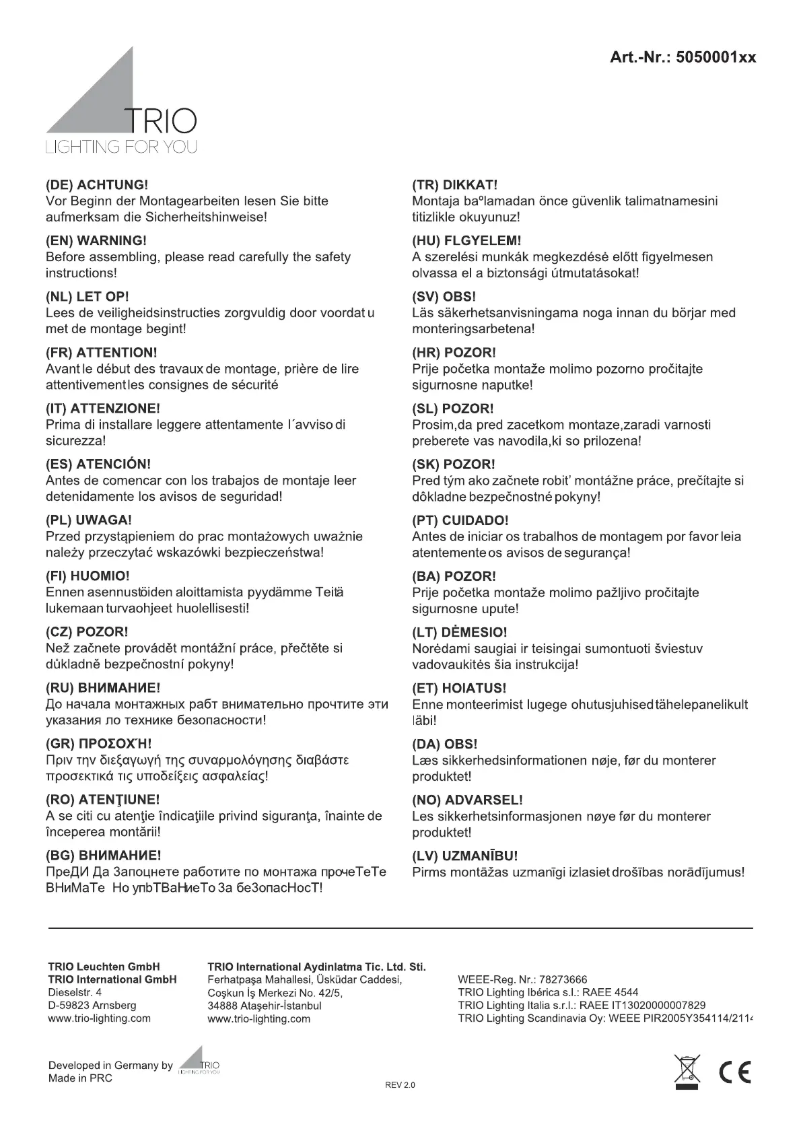 Imagen de la primera página del manual del dispositivo Hood 505000101