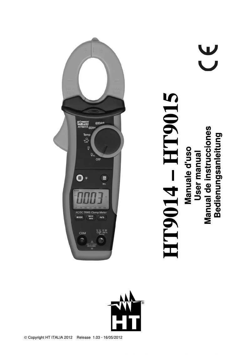 Imagen de la primera página del manual del dispositivo HT9015