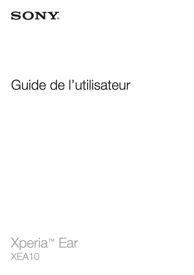 Página nº 1 - Manual de usuario Sony Xperia Ear XEA10