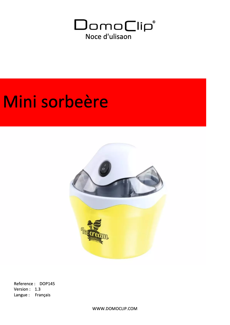 Imagen de la primera página del manual del dispositivo DOP145B