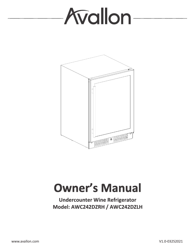 Imagen de la primera página del manual del dispositivo COM AWC242DBLSS