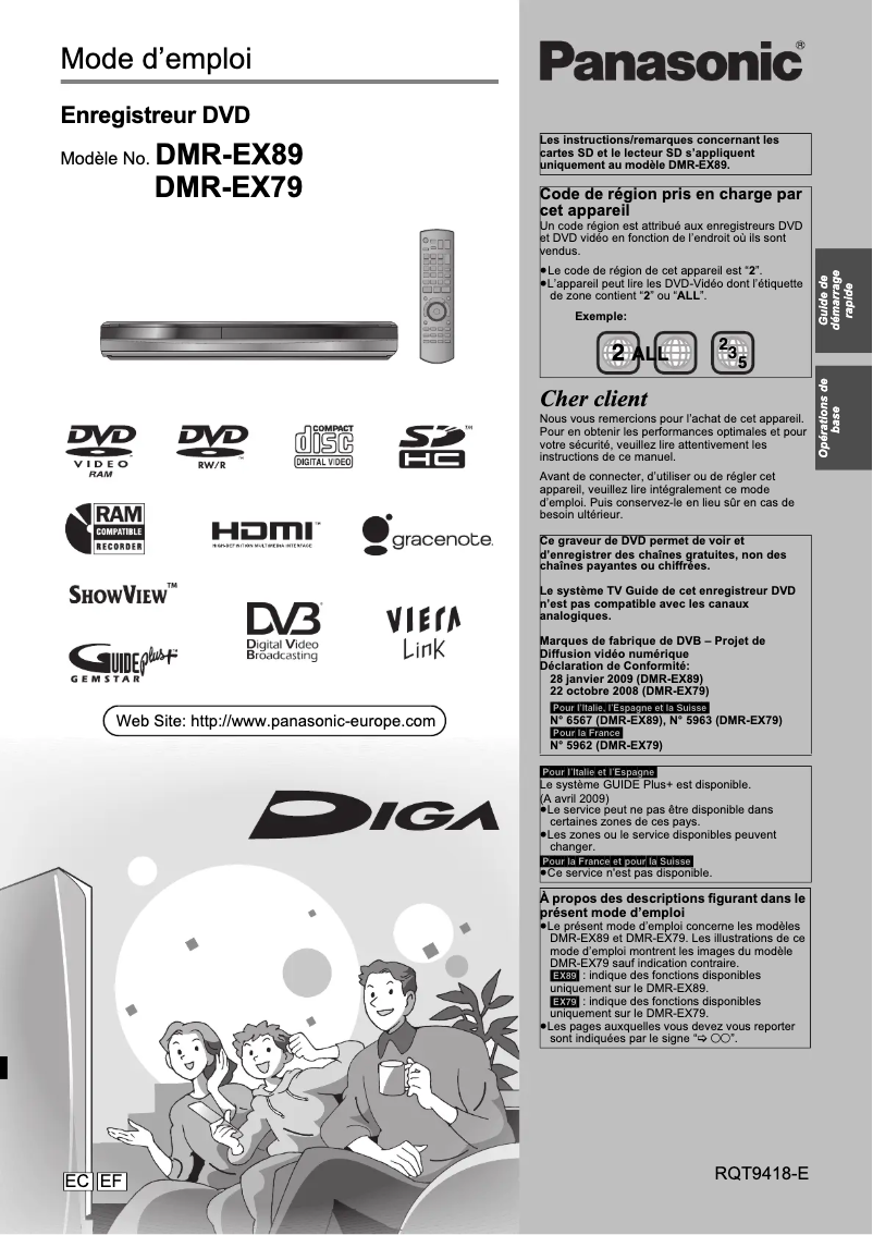 Página nº 1 - Manual de usuario Panasonic DMR-EX89