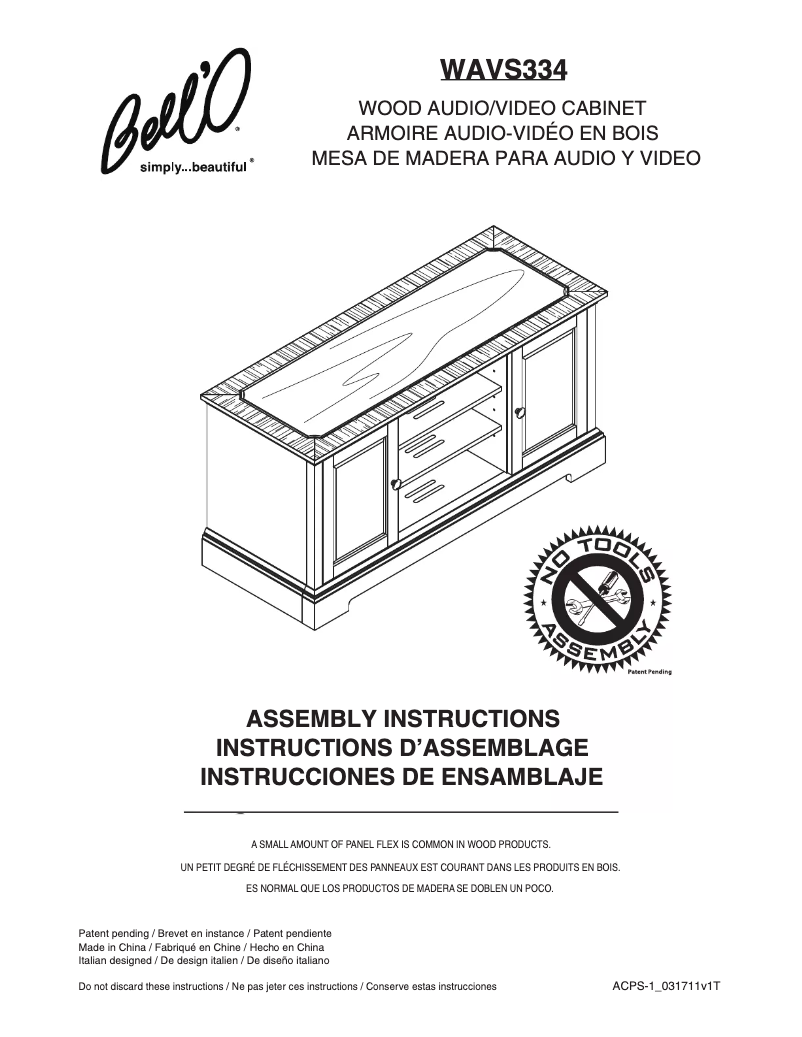 Página 1 del manual Manual de usuario Bell'O WAVS-334