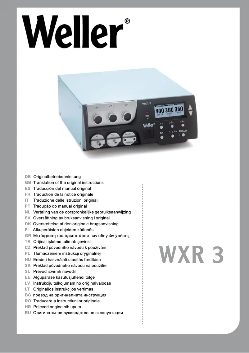 Página 1 del manual Manual de usuario Weller WXR 30