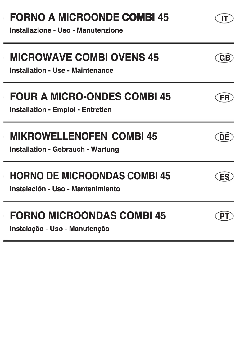 Página 1 del manual Manual de usuario Ilve Combi 45 ILCM45X