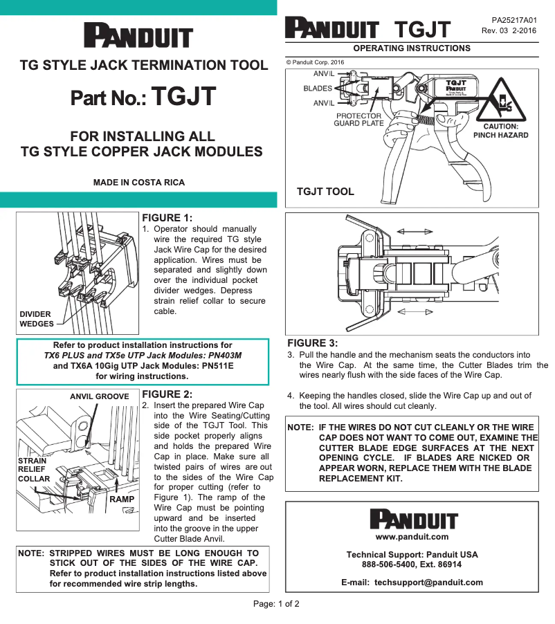 Imagen de la primera página del manual del dispositivo TGJT