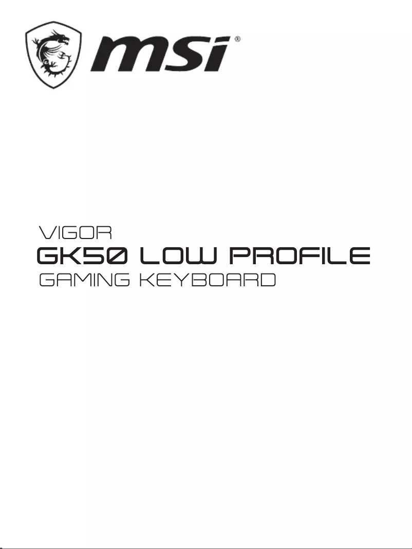 Página nº 1 - Manual de usuario MSI Vigor GK50 Low Profile