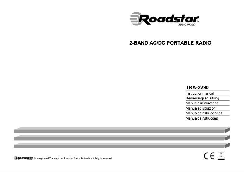 Página nº 1 - Manual de usuario Roadstar TRA-2290