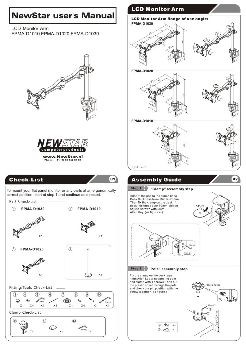 Página 1 del manual Manual de usuario Newstar FPMA-D1030