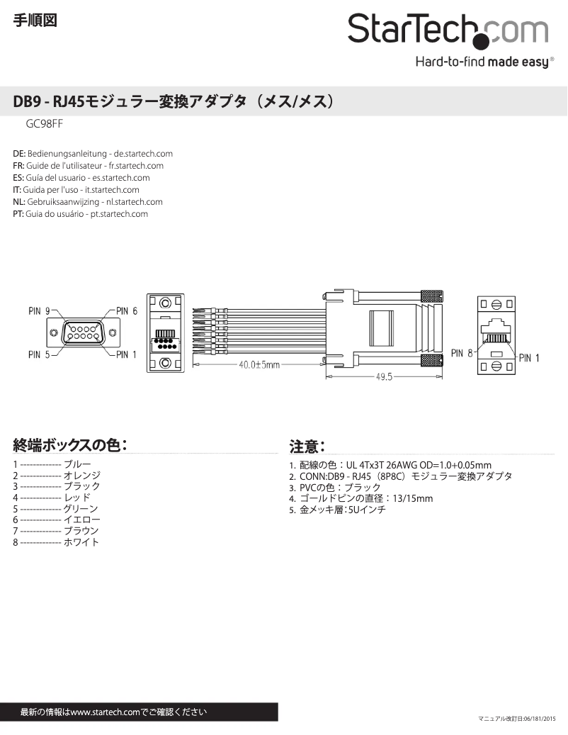 Página 1 del manual Manual de usuario StarTech.com GC98FF