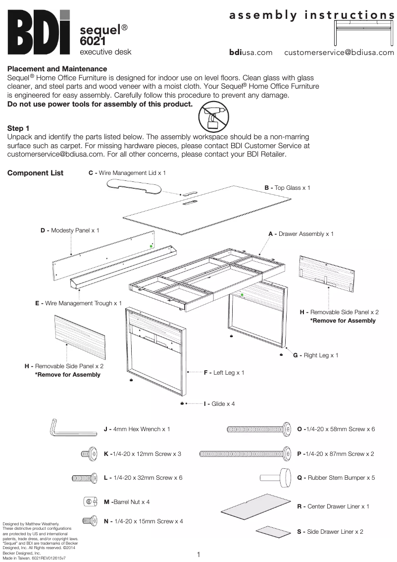Página 1 del manual Guía de instalación BDI Sequel 6021