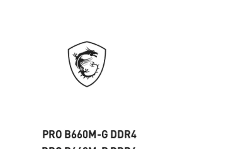 Página 1 del manual Manual de usuario MSI PRO B660M-G DDR4