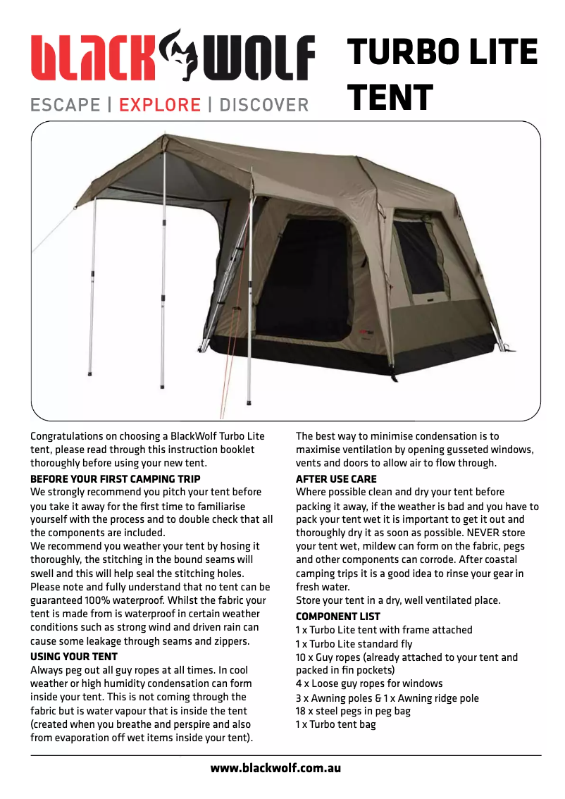 Página nº 1 - Manual de usuario Black Wolf Turbo Lite 240