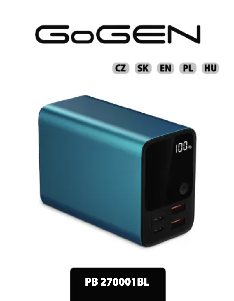 Imagen de la primera página del manual del dispositivo PB270001BL