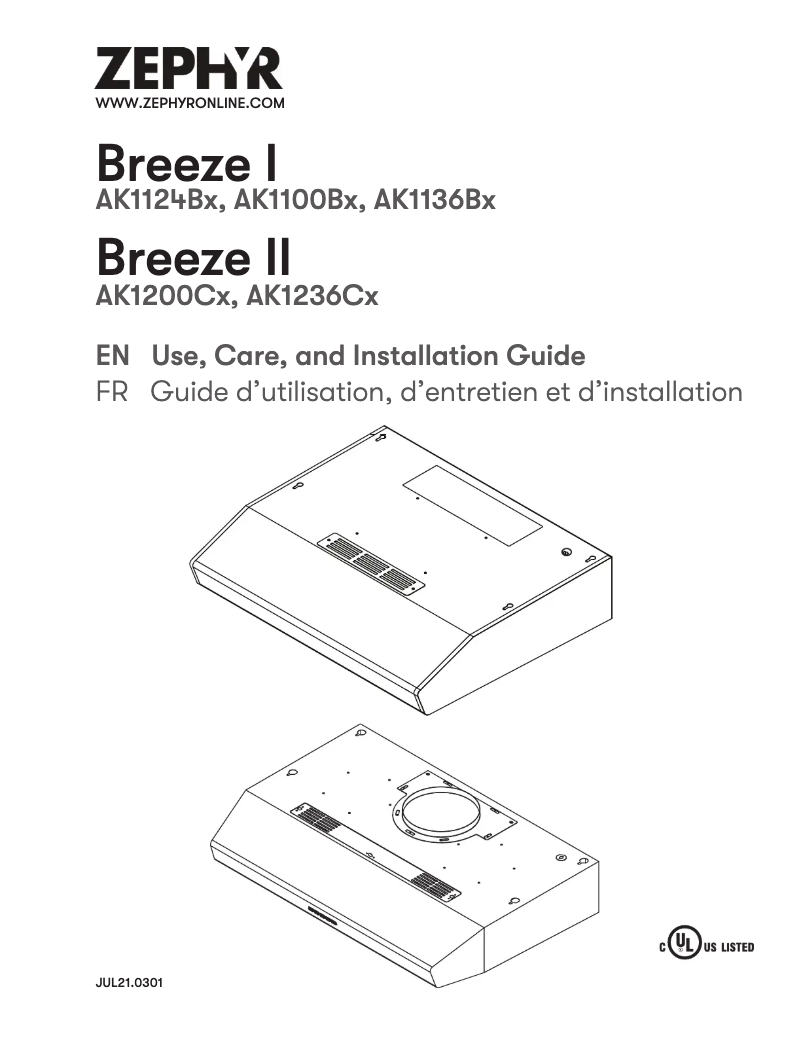 Imagen de la primera página del manual del dispositivo Breeze II AK1236CW