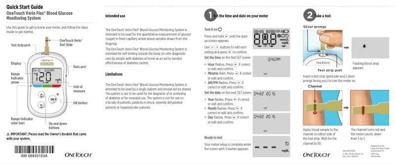 Página 1 del manual Guía de inicio rápido OneTouch Verio Flex