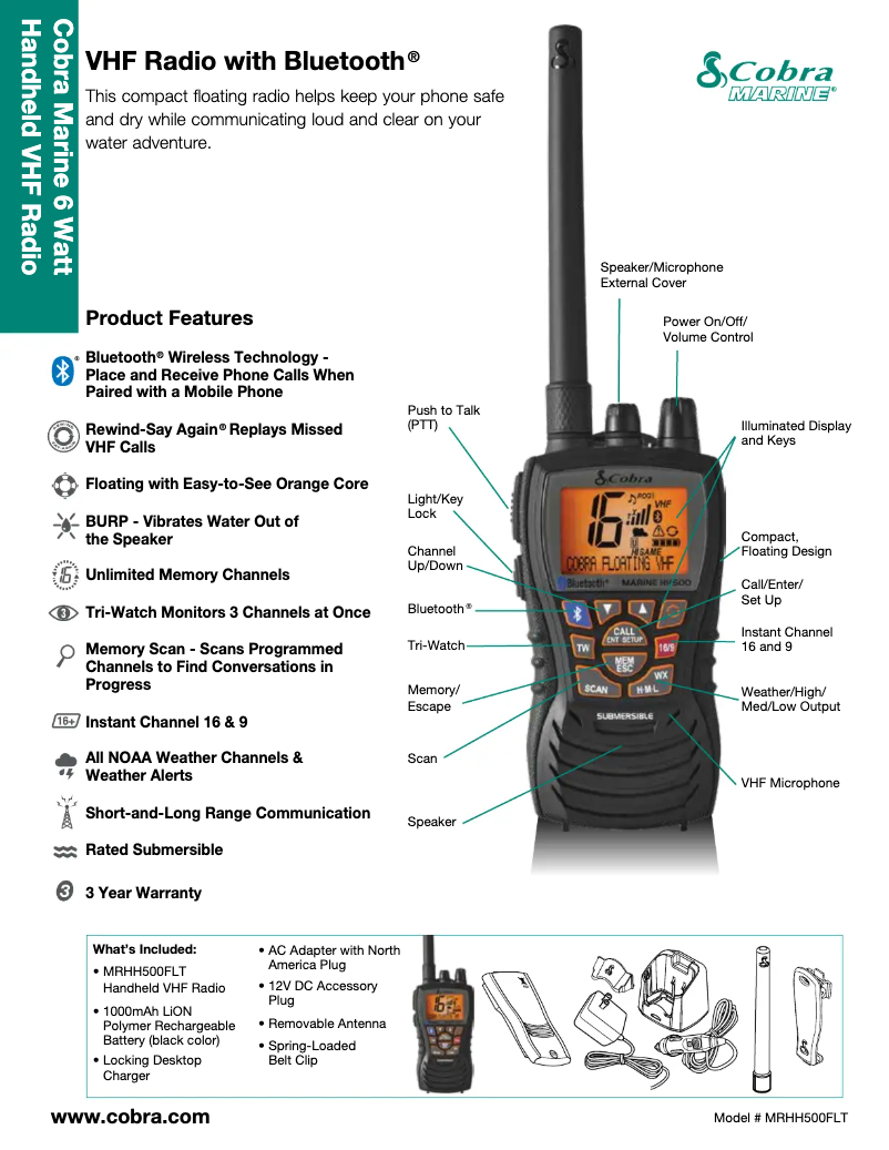 Imagen de la primera página del manual del dispositivo MR HH500 FLT BT