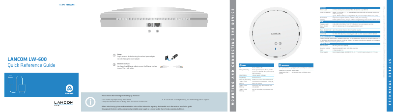 Imagen de la primera página del manual del dispositivo LW-600