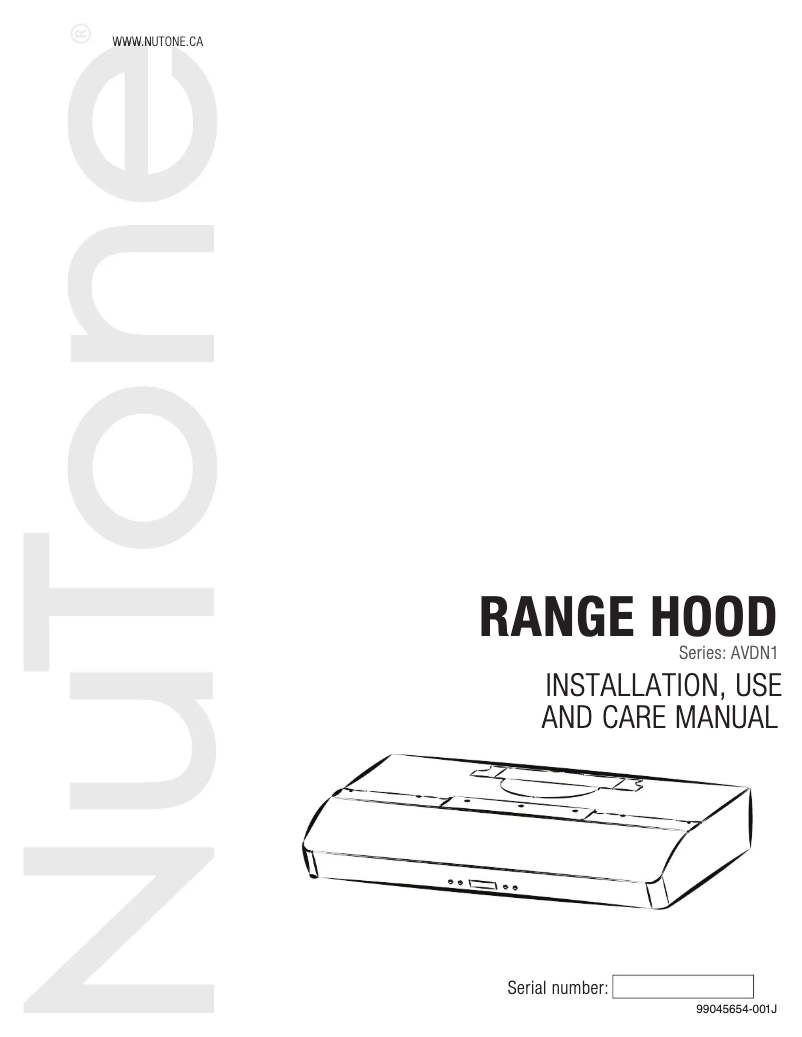 Página nº 1 - Guía de instalación NuTone AVDN130WH