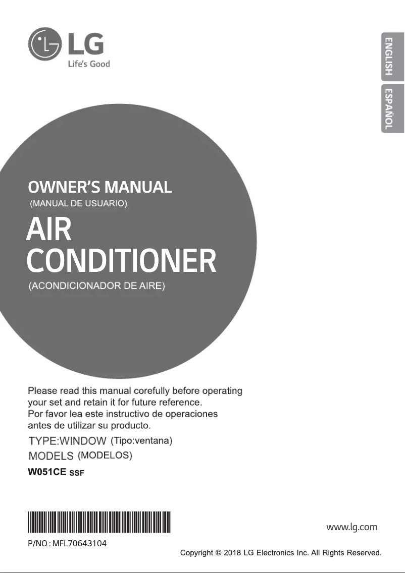 Página 1 del manual Manual de usuario LG W051CE