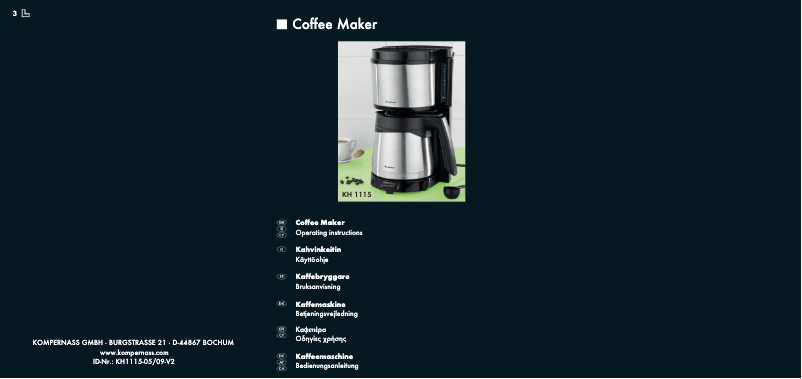 Imagen de la primera página del manual del dispositivo KH 1115