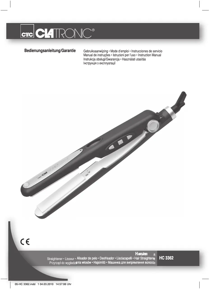 Imagen de la primera página del manual del dispositivo HC 3362