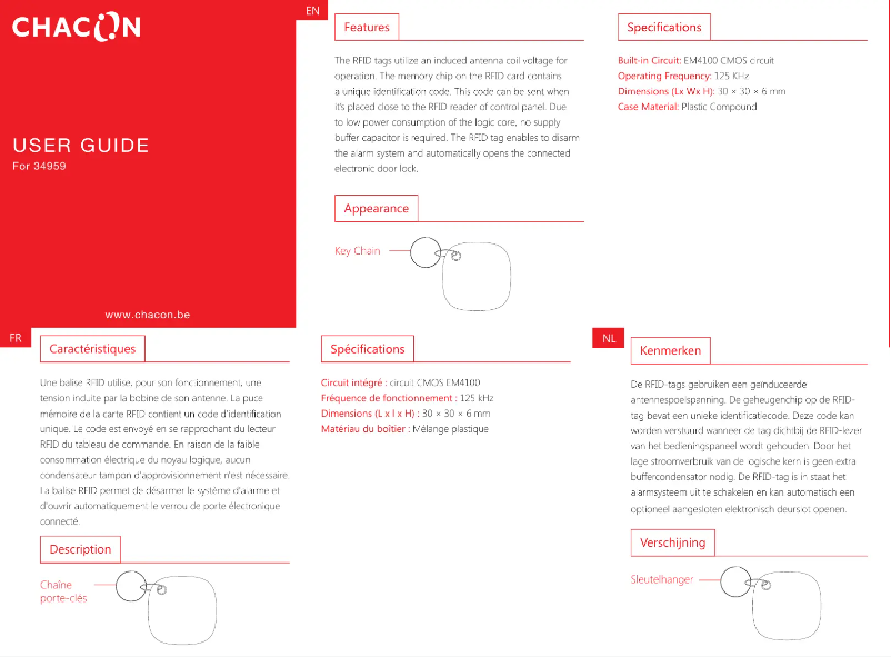 Página 1 del manual Manual de usuario Chacon 34959