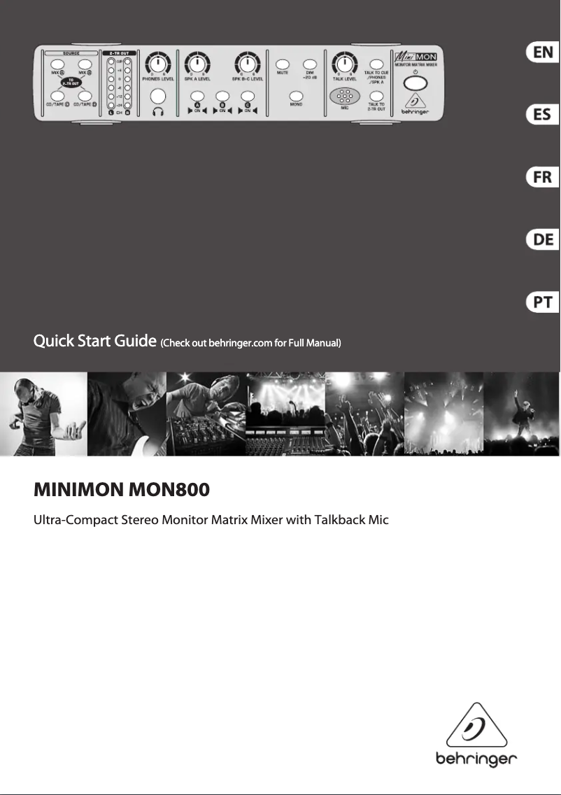 Imagen de la primera página del manual del dispositivo Minimon MON800