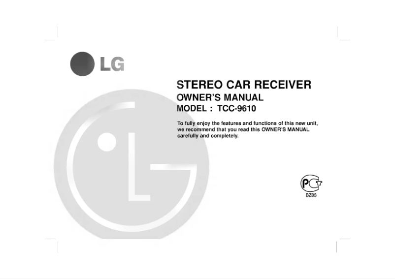 Imagen de la primera página del manual del dispositivo TCC-9610